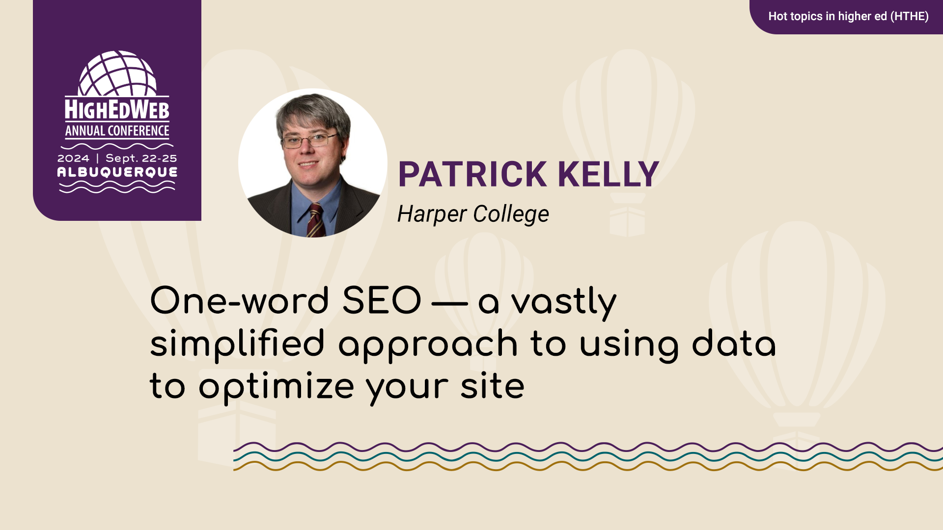 One-word SEO  — a vastly simplified approach to using data to optimize your site at 2024 Annual Conference