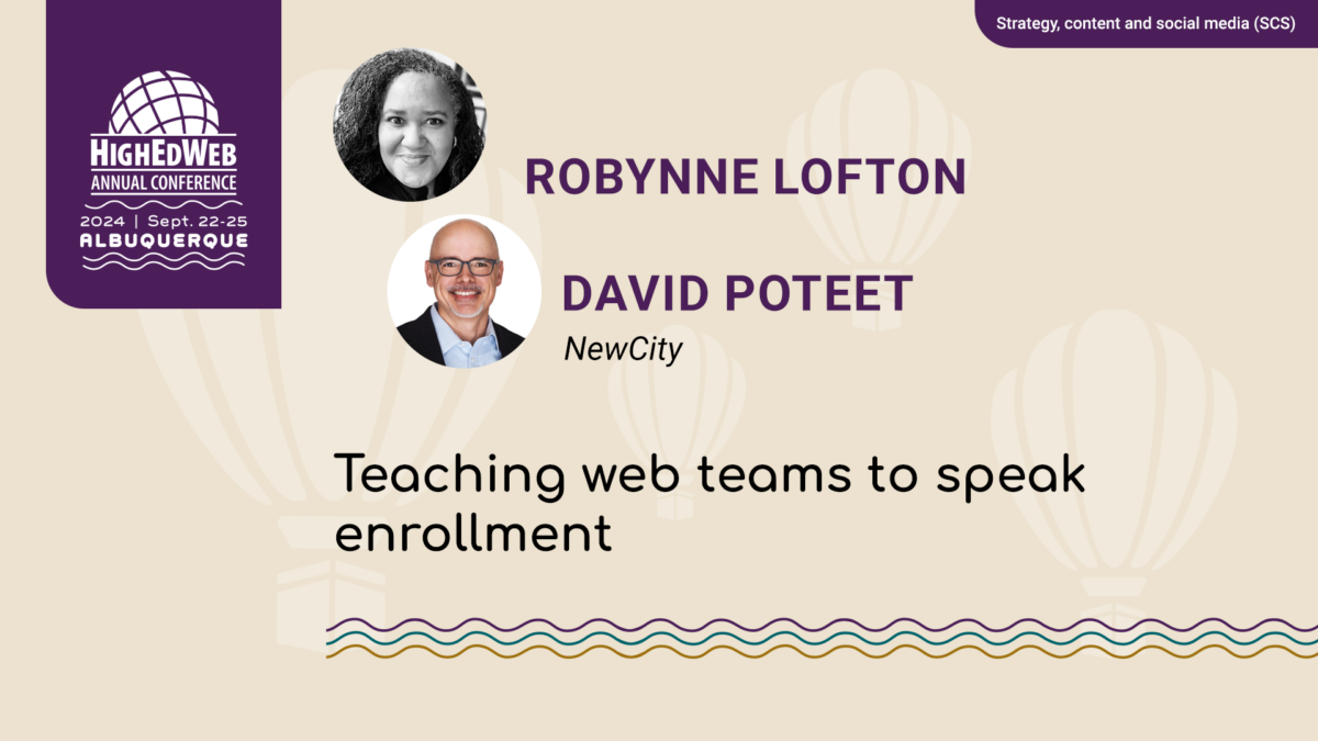 Teaching web teams to speak enrollment at 2024 Annual Conference